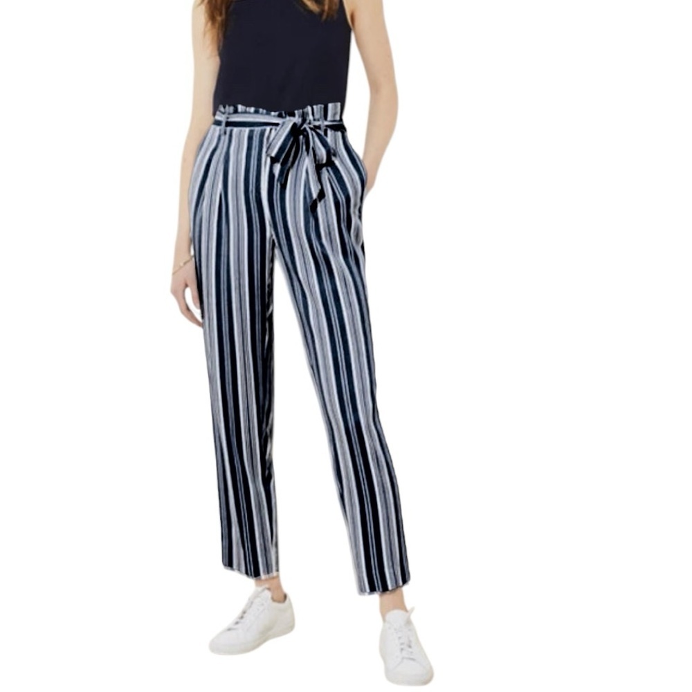 Italian Market Linen Striped Paperbag Pants – Size Small